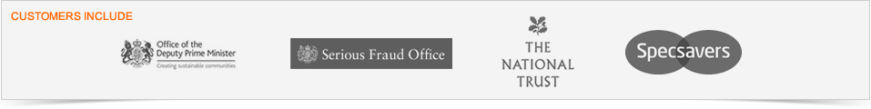 Sliderz customers include: Office of the Deputy Prime Minister,  National Trust and The Serious Fraud Office